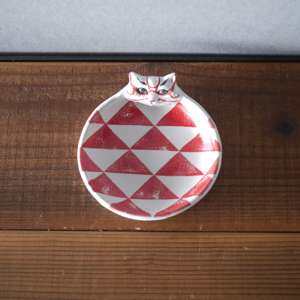 のん窯/小皿(歌舞伎キャット)1【4/30までの期間限定販売】