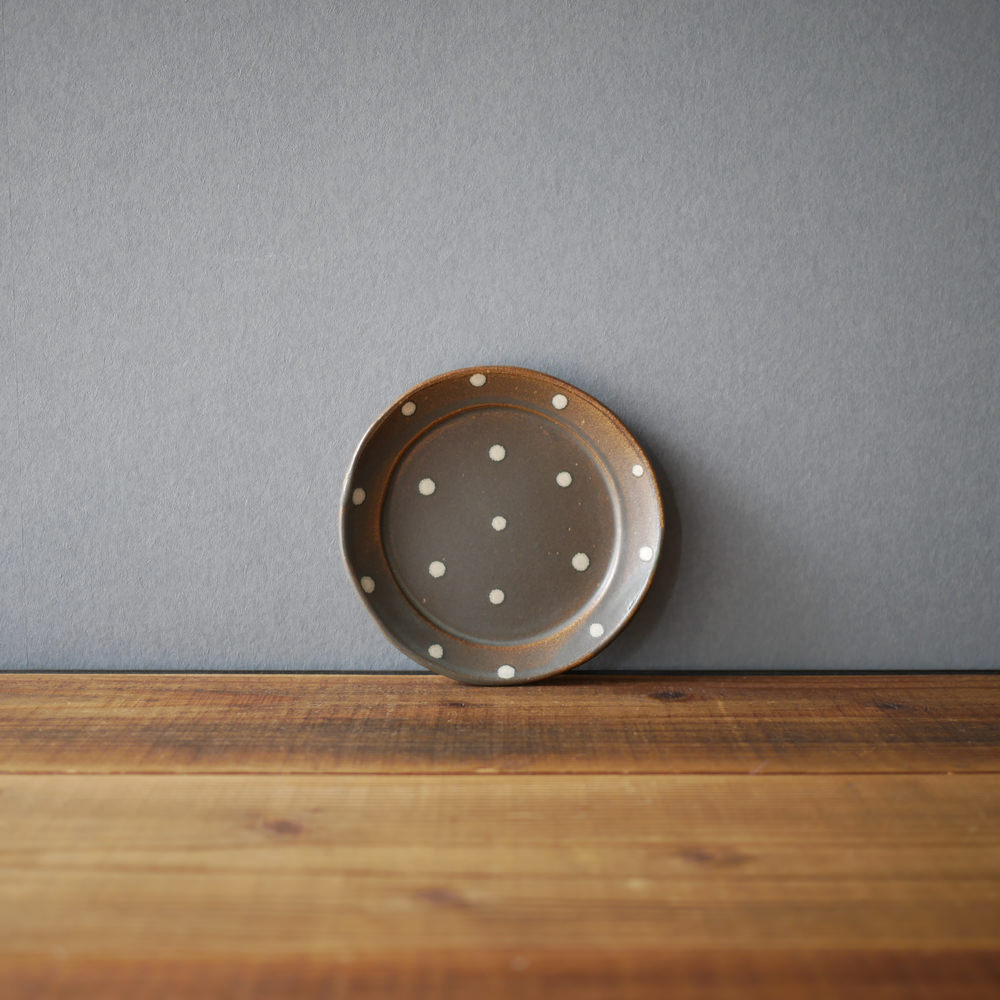 サニークラフト/リム皿小(茶)