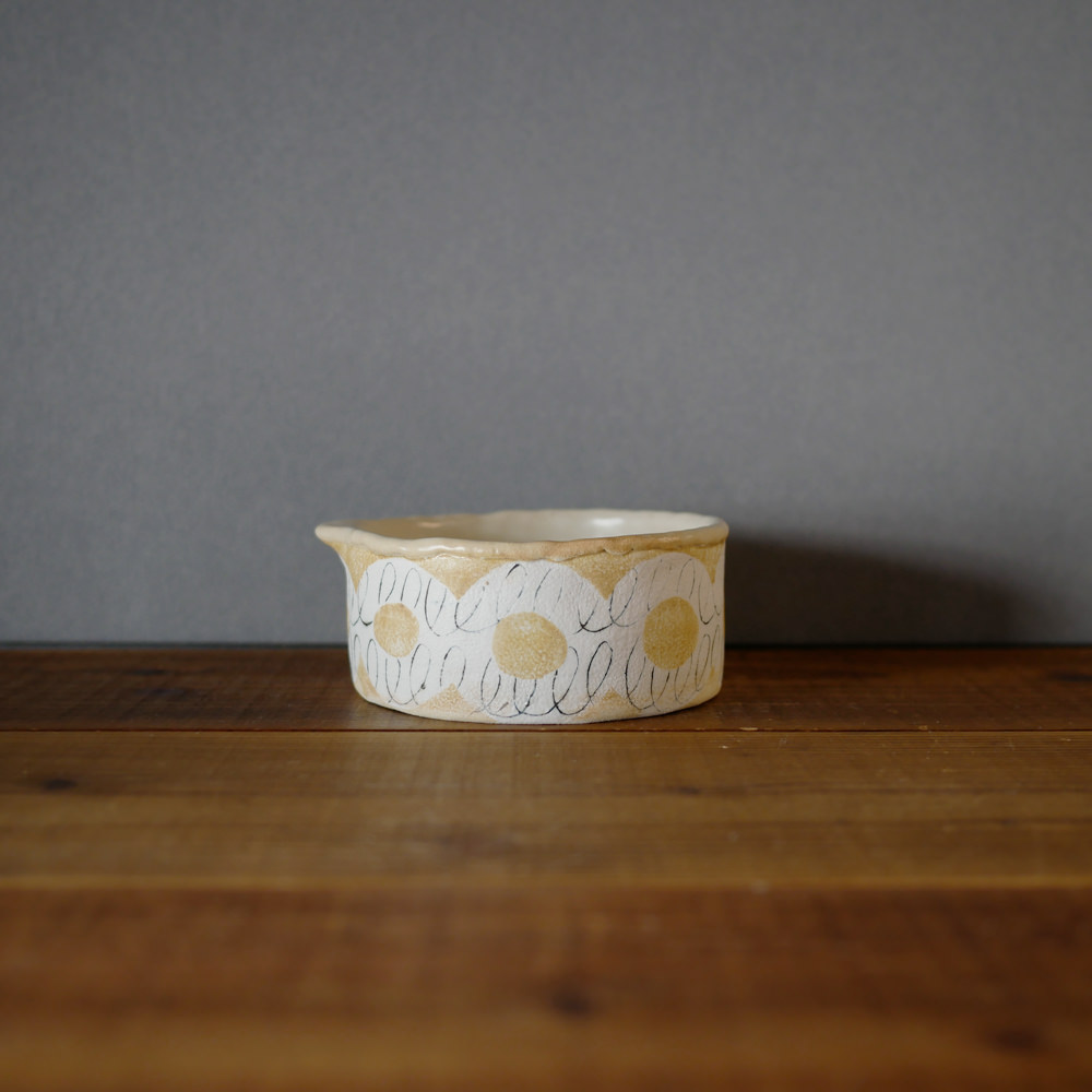 hapun pottery/耐熱ぐるぐるグラタン皿(黄色)1