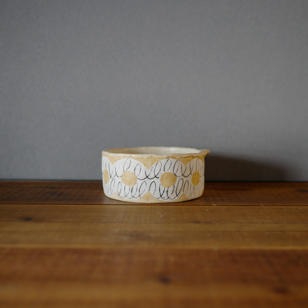 hapun pottery/耐熱ぐるぐるグラタン皿(黄色)2