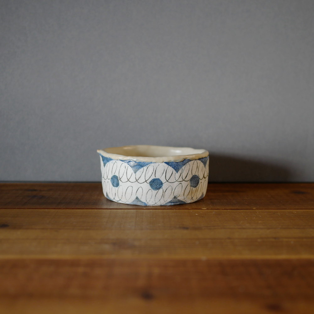 hapun pottery/耐熱ぐるぐるグラタン皿(青色)3