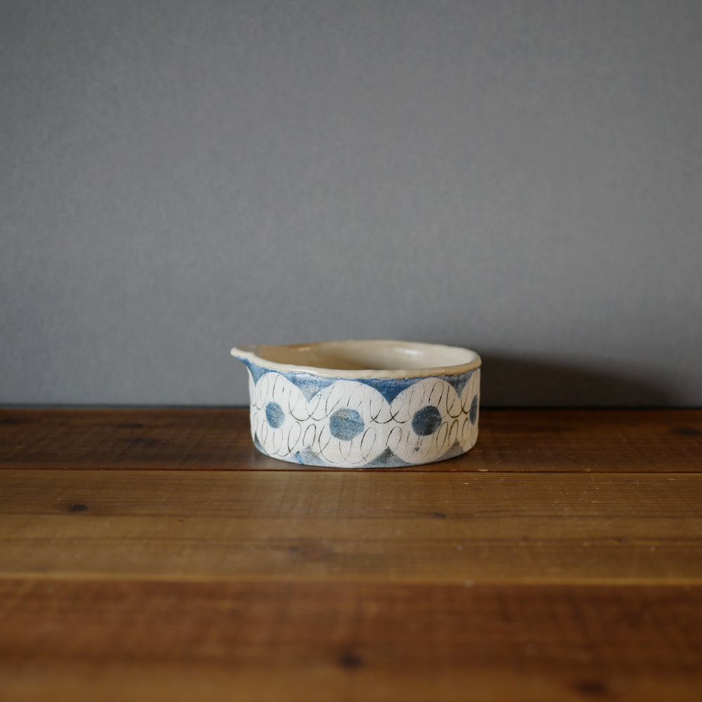 hapun pottery/耐熱ぐるぐるグラタン皿(青色)4