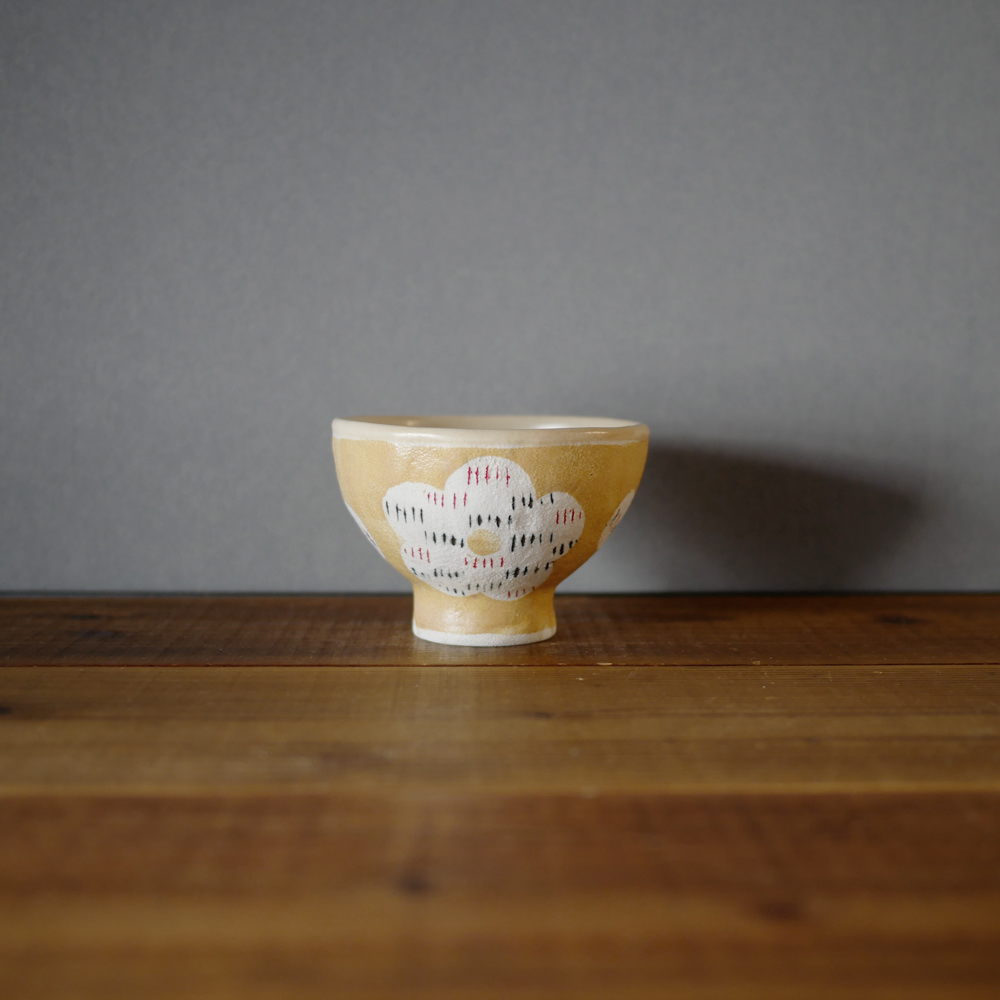 hapun pottery/ステッチ_飯碗(黄色)3