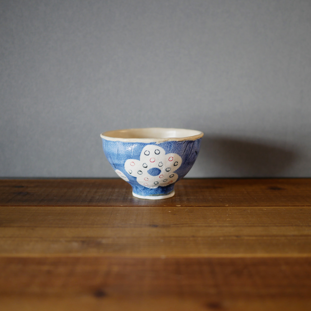 hapun pottery/ステッチ_飯碗(青色)5